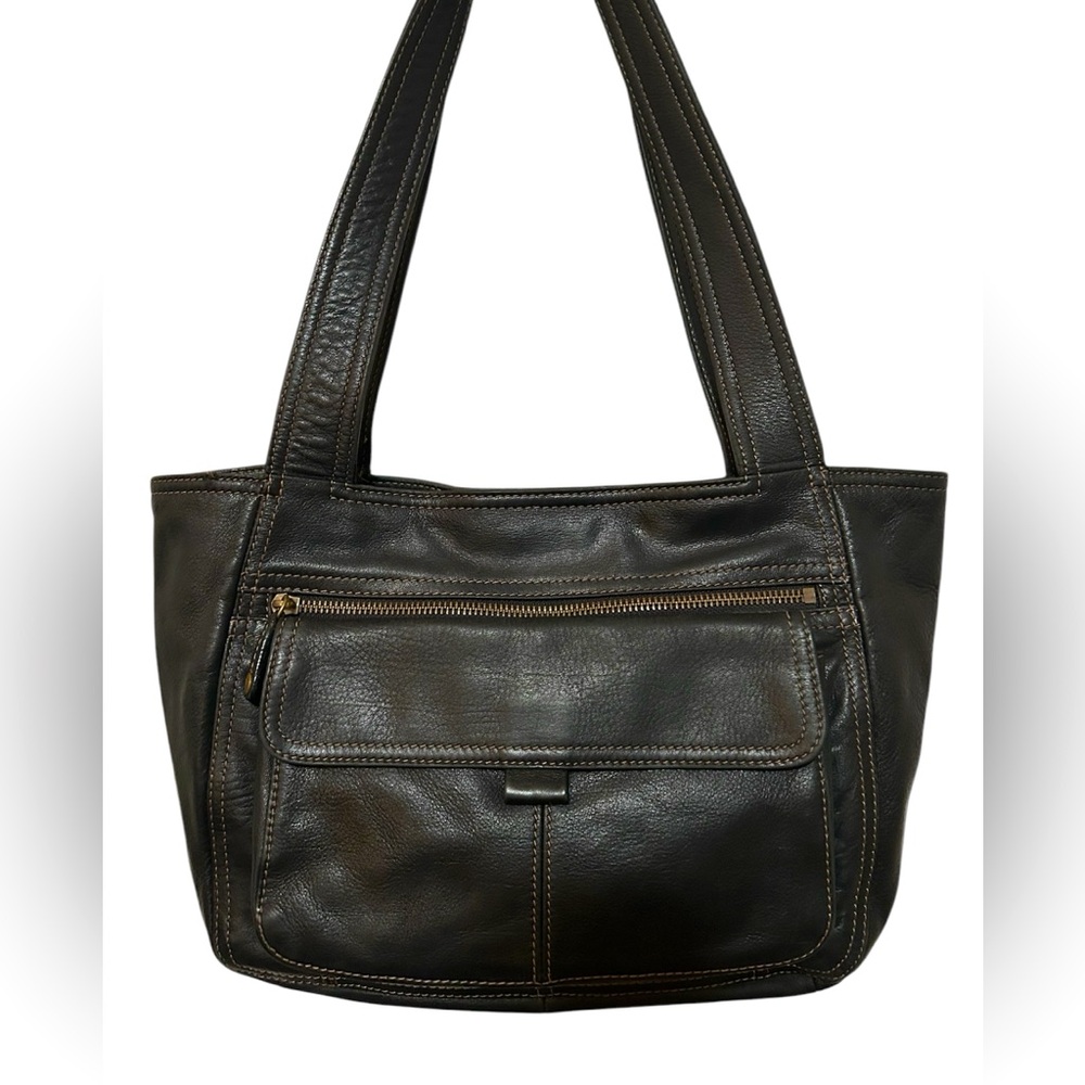 Fossil Black Leather Tote